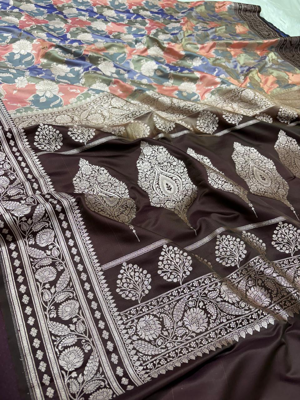 Mashru Katan Rangkat Banarasi Border Saree
