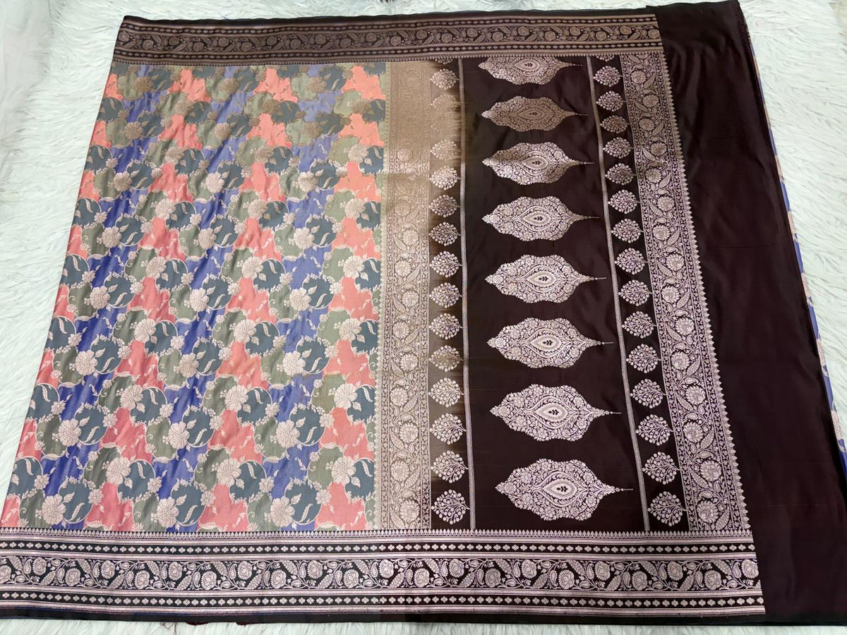 Mashru Katan Rangkat Banarasi Border Saree