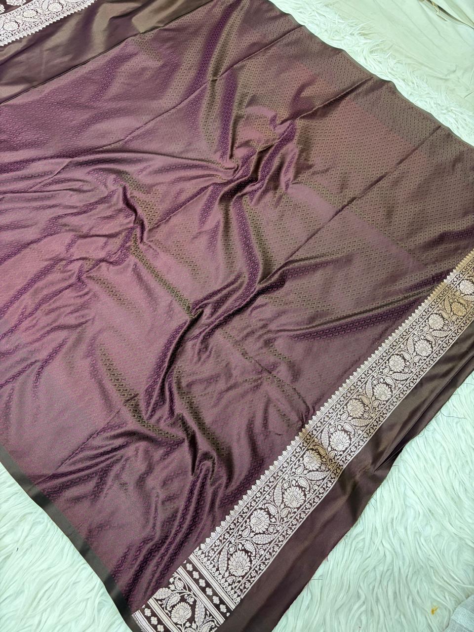Mashru Katan Rangkat Banarasi Border Saree