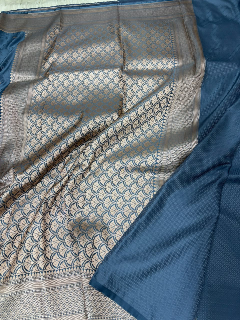 Premium Banarasi Mashru Katan Silk Saree Allover Zari Minakari Weave
