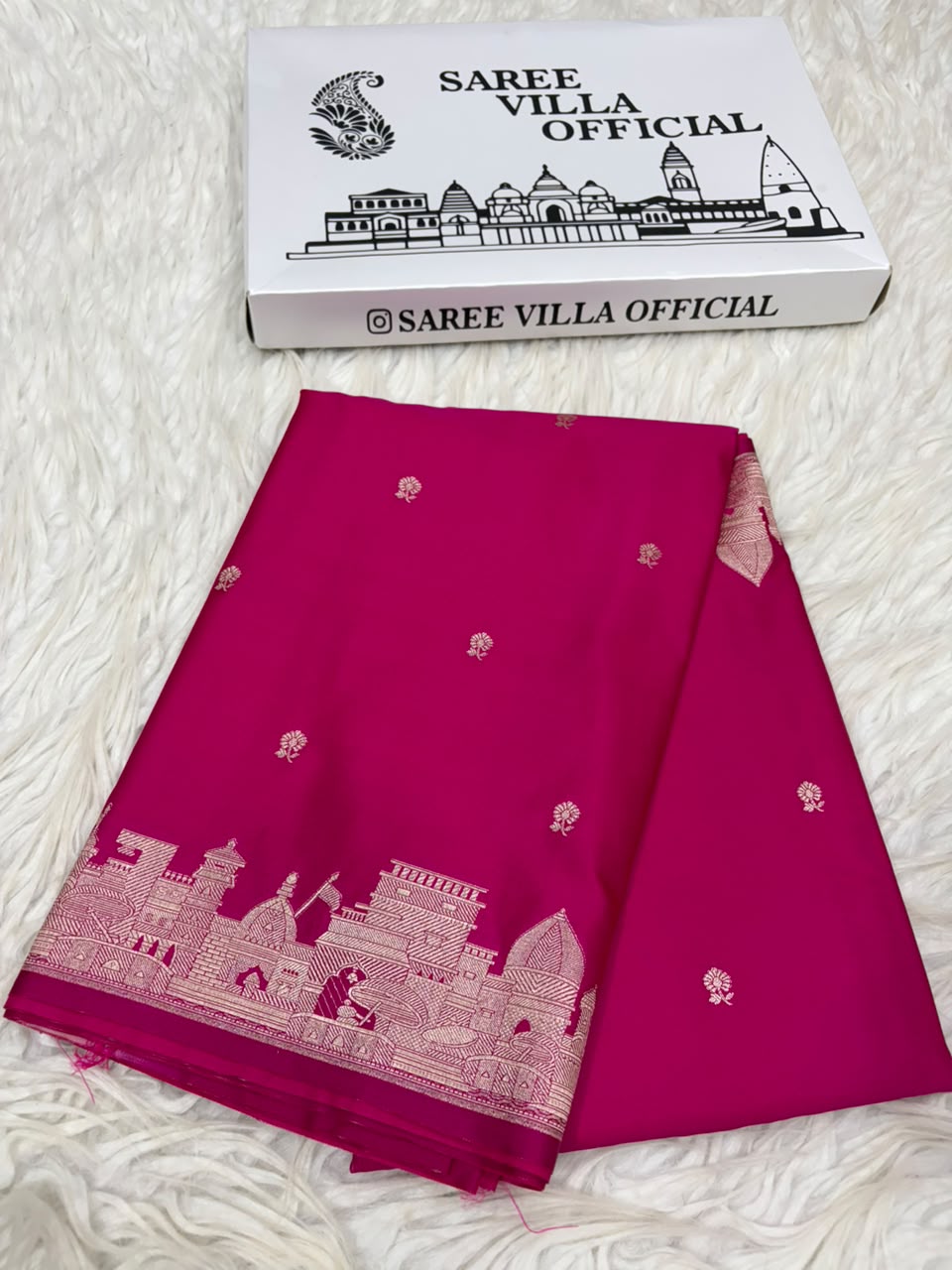 Premium Banarasi Mashru Katan Silk Saree Allover Zari Minakari Weave