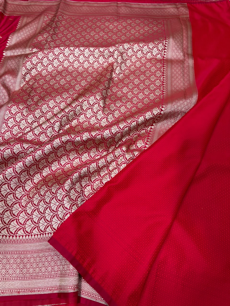 Premium Banarasi Mashru Katan Silk Saree Allover Zari Minakari Weave