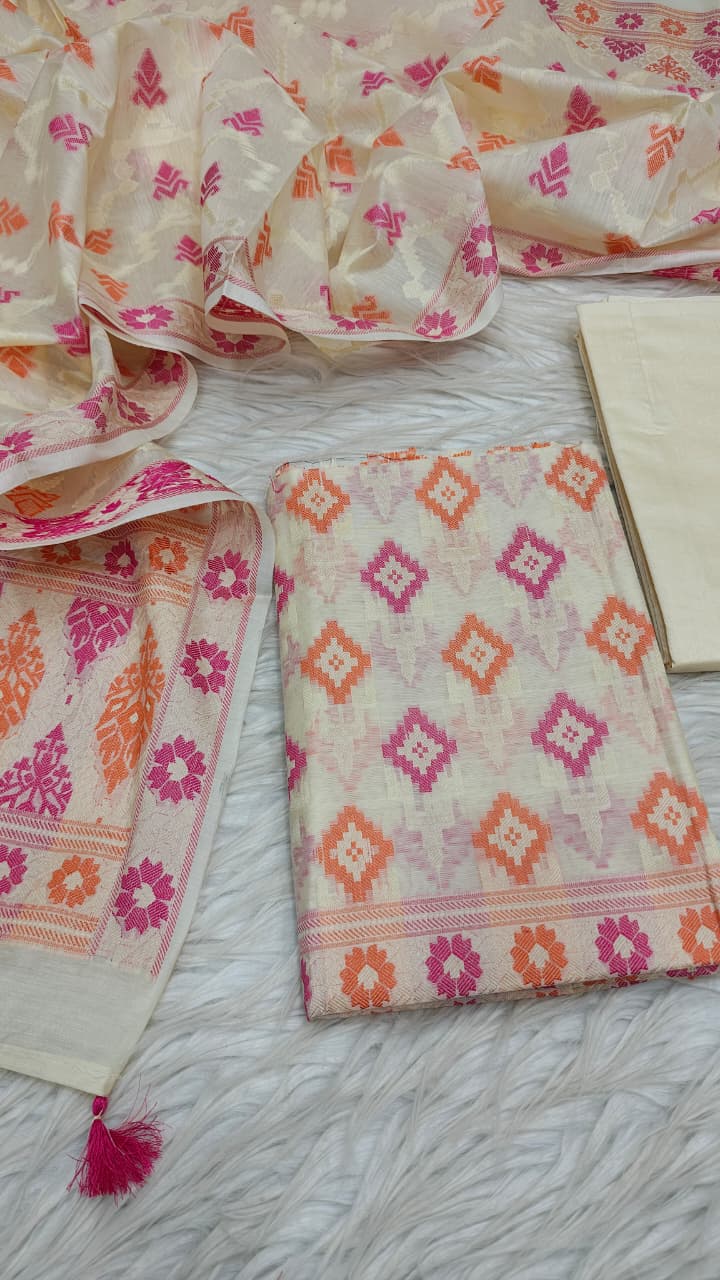 Mercerised cotton 3pc suit