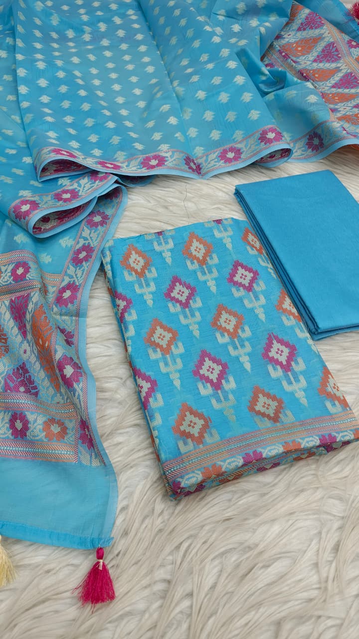 Mercerised cotton 3pc suit